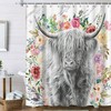 Cattle Picture Animal Floral Fabric Waterproof Shower Curtain Home Decor Bath Curtain