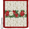 Celebrate Christmas With Merry Poinsettia Berry Snowflake Shower Curtain