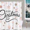 Celebrate Christmas With Rose Gold Snowflake Snowball Shower Curtain set