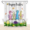 Celebrate Easter With Gnomes On Travel Shower Curtain Fun Butterflies And Rabbits In Green Grass Design