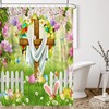 Celebrate Easter With Spring Festival Eggs And The Risen Cross Shower Curtain
