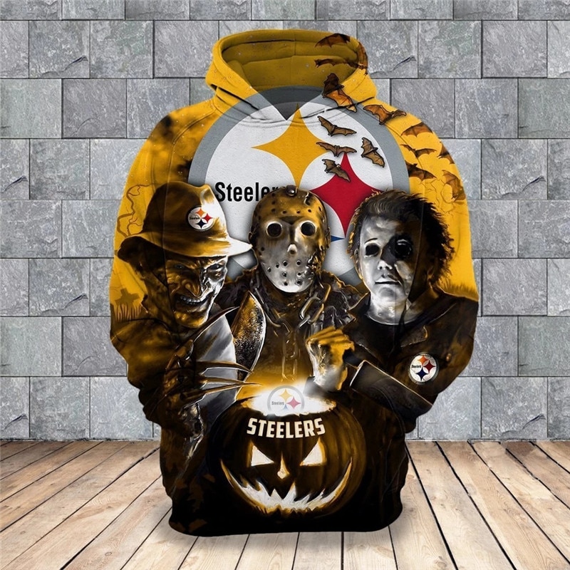 Celebrate Halloween With Pittsburgh Steelers 3D Horror Night Pullover Hoodie