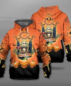 Celebrate Halloween With This Chicago Bears Costume Hoodie - Jack Skellington 3D Graphic Gifts For Fans
