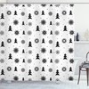 Celebrate Winter With This Nordic Shower Curtain, Featuring Pine Trees And Snowflakes Noel Holiday Design