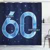 Celebrate With Party Shower Curtain Featuring 60 Stars Print for Bathroom Decor