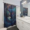 Celestial Art Cosmic Mermaid Print Shower Curtain For Magical Bathroom Decor