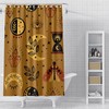 Celestial Boho Shower Curtain With Luna Moth Crescent Moon Artwork
