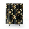 Celestial Moon Phase Art Zodiac Shower Curtain with Astrology Design