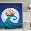 Celestial Moon Shower Curtain for Lunar Bathroom Decor 