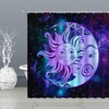 Celestial Mystic Mandala Shower Curtain with Sun, Moon, Stars, and Abstract Print 