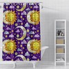 Celestial Purple Sun and Moon Shower Curtain for Bathroom Decor 