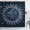 Celestial Sun And Moon Midnight Art Shower Curtain For Bathroom Decor