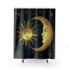 Celestial Sun and Moon Shower Curtain for Antique Bathroom Decor 