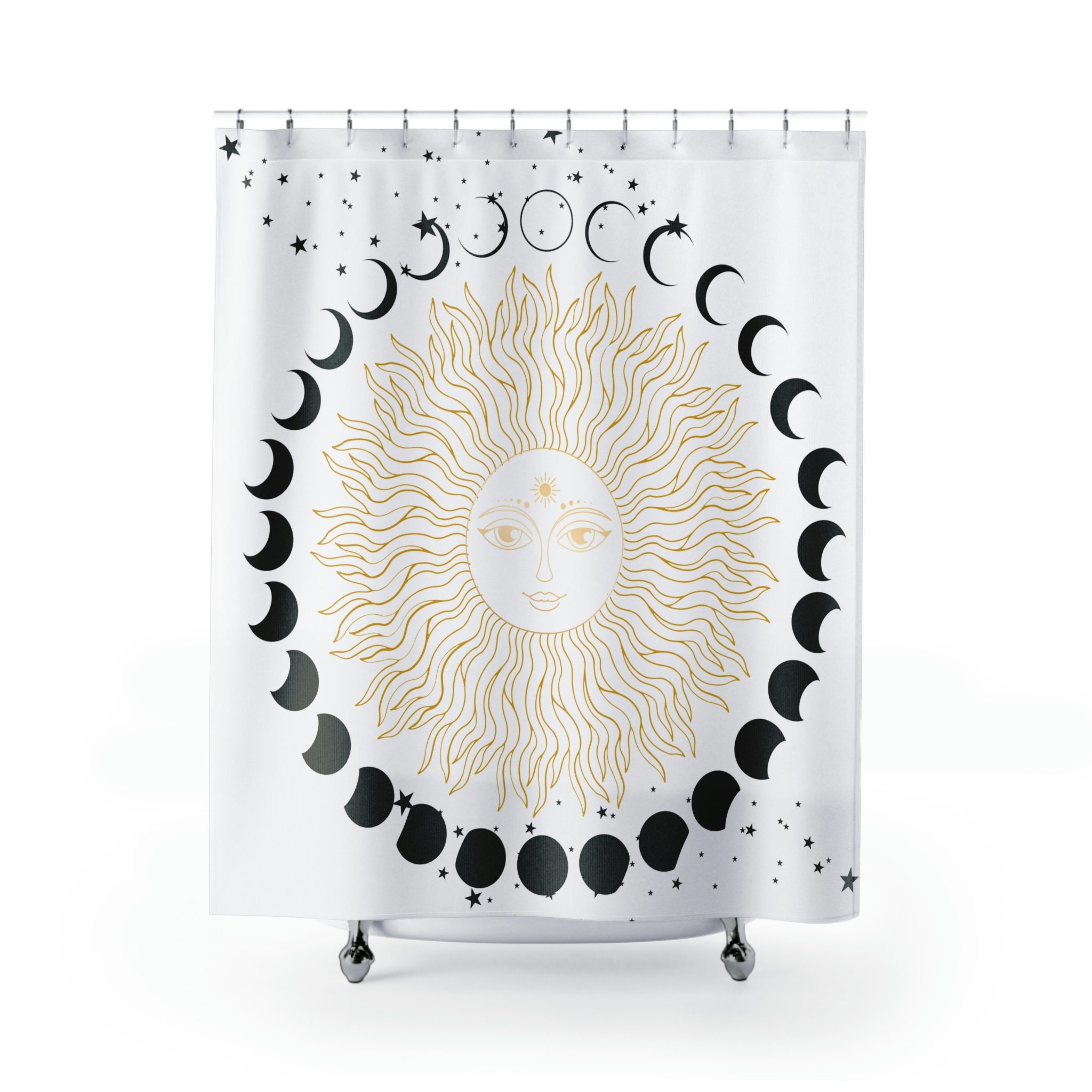 Celestial Sun and Moon Shower Curtain to Bring Radiant Ambiance to Your Bathroom