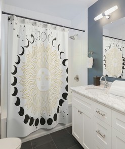 Celestial Sun and Moon Shower Curtain to Bring Radiant Ambiance to Your Bathroom