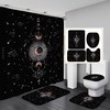 Celestial Zodiac Constellation Shower Curtain With Rose Gold Glitter Sun Moon Phase Starry Sky Galaxy