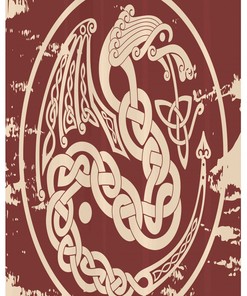 Celtic Mythical Dragon Stall Shower Curtain In Two Colors