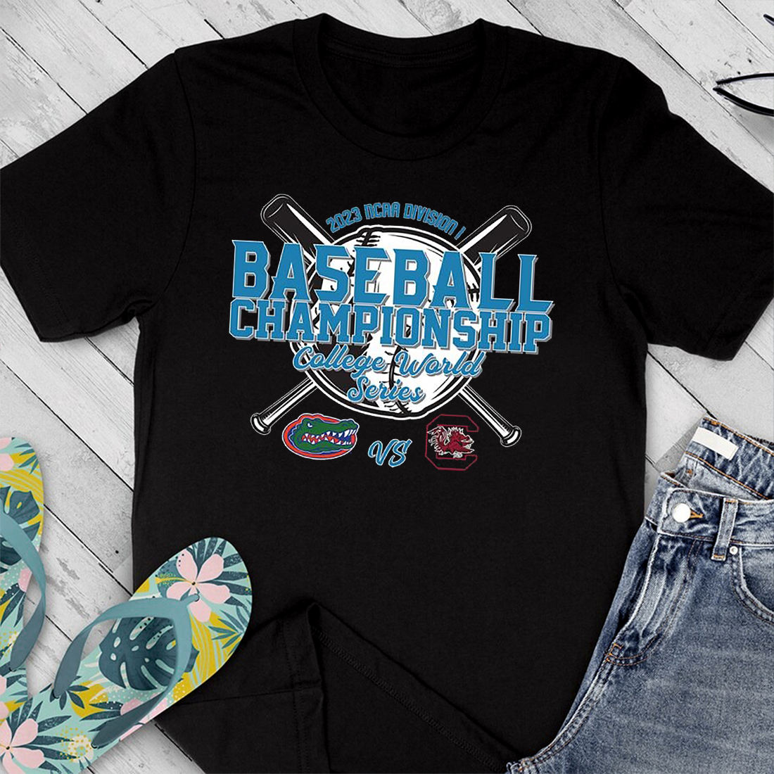 Championship Showdown 2023 - NCAA DI Baseball - Florida Gators vs South Carolina - Commemorative Shirt