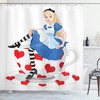 Character Fantasy Tale Girl Sitting On A Tea Cup Heart Shape Shower Curtain