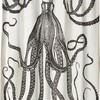 Charcoal Octopus Fabric Shower Curtain by Thomas Paul