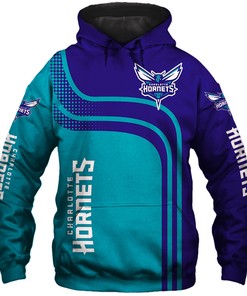 Charlotte Hornets All Over Print 3D Zip Hoodie - Perfect Gifts For Fans