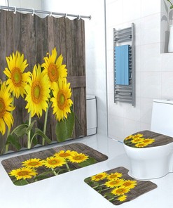 Charming 3D Sunflower Flowers Floral Print Non-Slip Bedroom Doormat For Your Bathroom