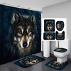 Charming 3D Wolf Wild Animal Print Shower Curtain For Home Bathroom Decoration