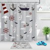 Charming Anchor Printed Shower Curtain - Waterproof And Durable