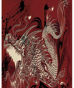 Charming And Playful Japanese Dragon Doodle Stall Shower Curtain For A Whimsical Bathroom