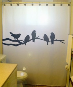Charming Blackbird Shower Curtain For Avian Bathroom Decor