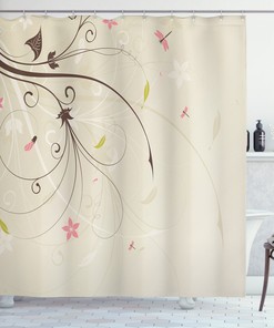 Charming Bouquet Shabby Chic Dragonfly Shower Curtain For Your Bathroom