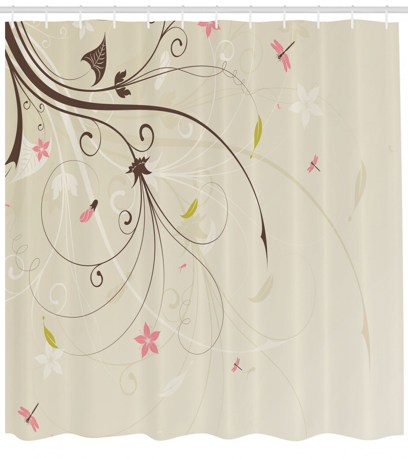 Charming Bouquet Shabby Chic Dragonfly Shower Curtain For Your Bathroom - Image 2