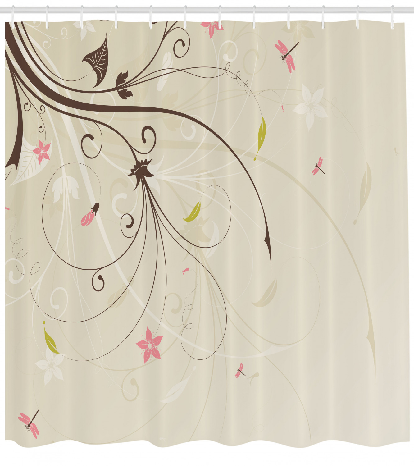 Charming Bouquet Shabby Chic Dragonfly Shower Curtain For Your Bathroom - Image 4