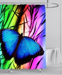 Charming Butterfly Shower Curtain - Artistic Flower And Butterfly Design To Perfectly Decorate Your Bathroom