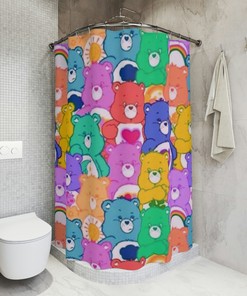 Charming Care Bear Print Shower Curtain - Soft And Cuddly For Kids Bathrooms