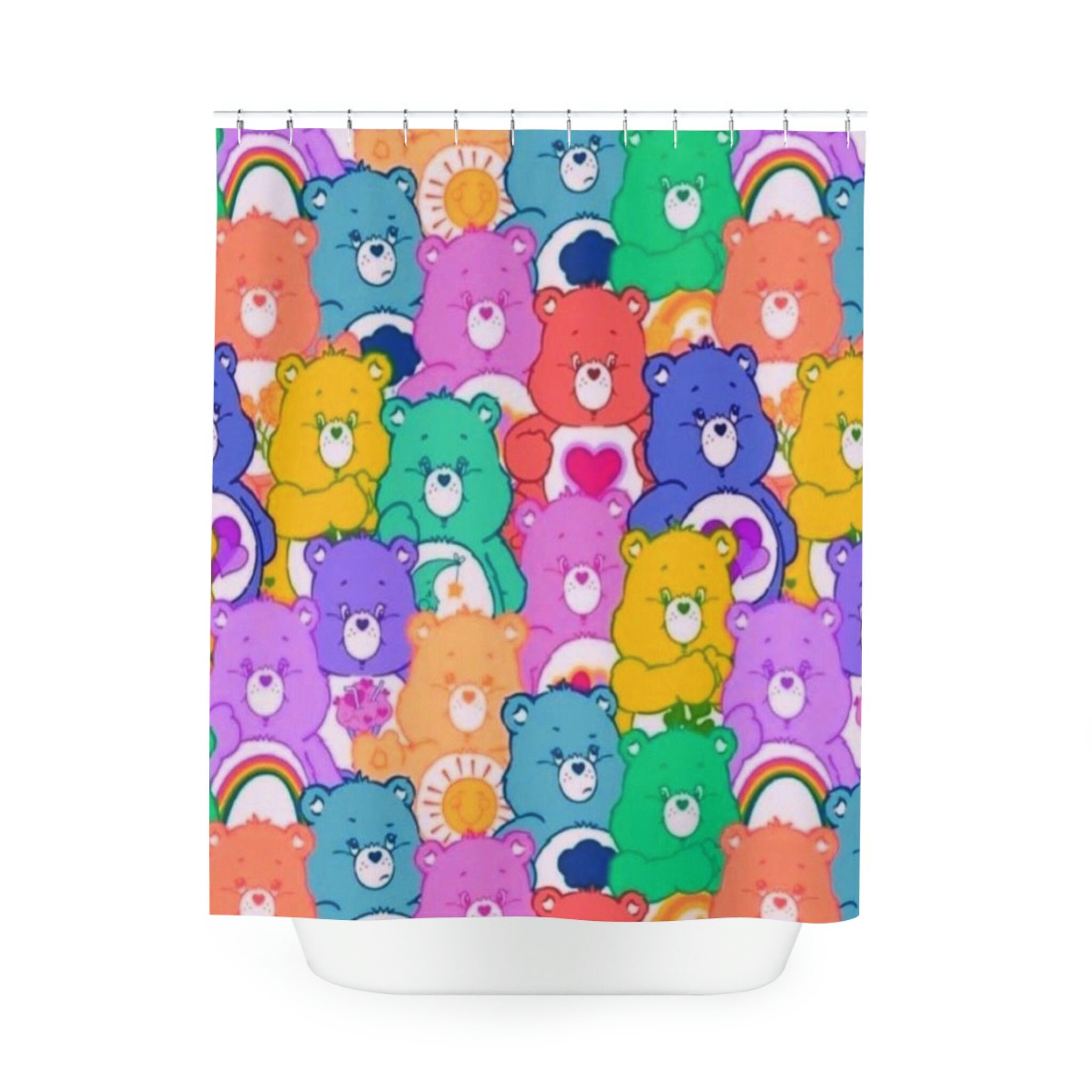 Charming Care Bear Print Shower Curtain - Soft And Cuddly For Kids Bathrooms - Image 2
