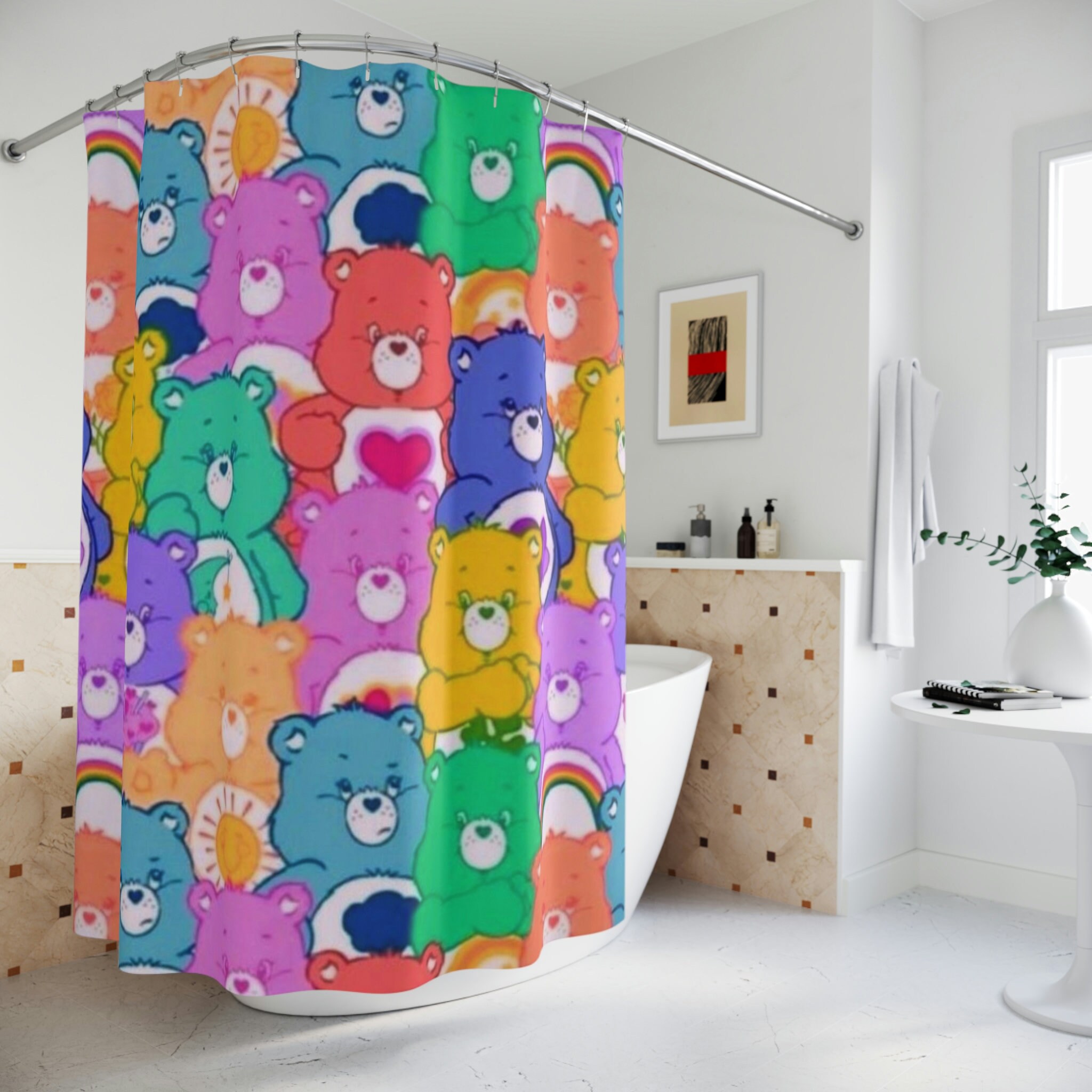 Charming Care Bear Print Shower Curtain - Soft And Cuddly For Kids Bathrooms - Image 4
