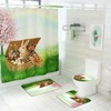 Charming Cartoon Easter Egg Rabbit Grass Shower Curtain