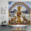 Charming Cartoon Shower Curtain With Teddy Bear Print And Cute Animal Bath Accessory For Kids Bathroom Decor