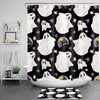 Charming Cartoon Star Castle Cute Ghost Halloween Fabric Shower Curtain For Bathroom Decor