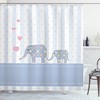 Charming Elephant Nursery Shower Curtain With Happy Newborn Print For Your Bathroom