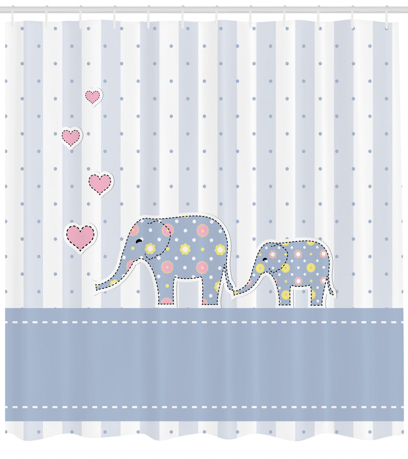 Charming Elephant Nursery Shower Curtain With Happy Newborn Print For Your Bathroom