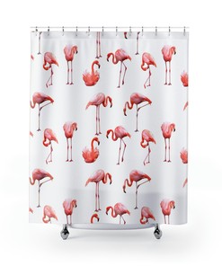 Charming Flamingo Party Collection Shower Curtain For An Adorable Bathroom