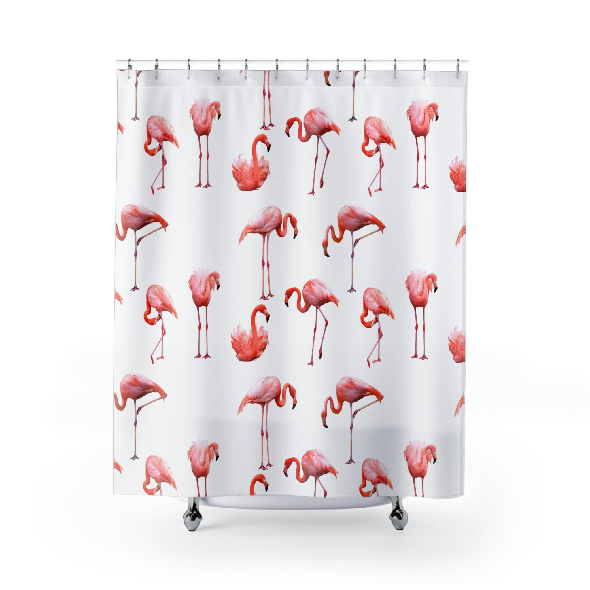 Charming Flamingo Party Collection Shower Curtain For An Adorable Bathroom
