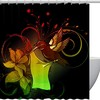 Charming Flowers And Hummingbird Fabric Shower Curtain For Elegant Bathroom Decoration