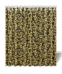 Charming Leopard Print Shower Curtain - Best Gift for Animal and Cat Lovers - Waterproof Bathroom Decor