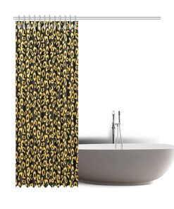 Charming Leopard Print Shower Curtain - Best Gift for Animal and Cat Lovers - Waterproof Bathroom Decor