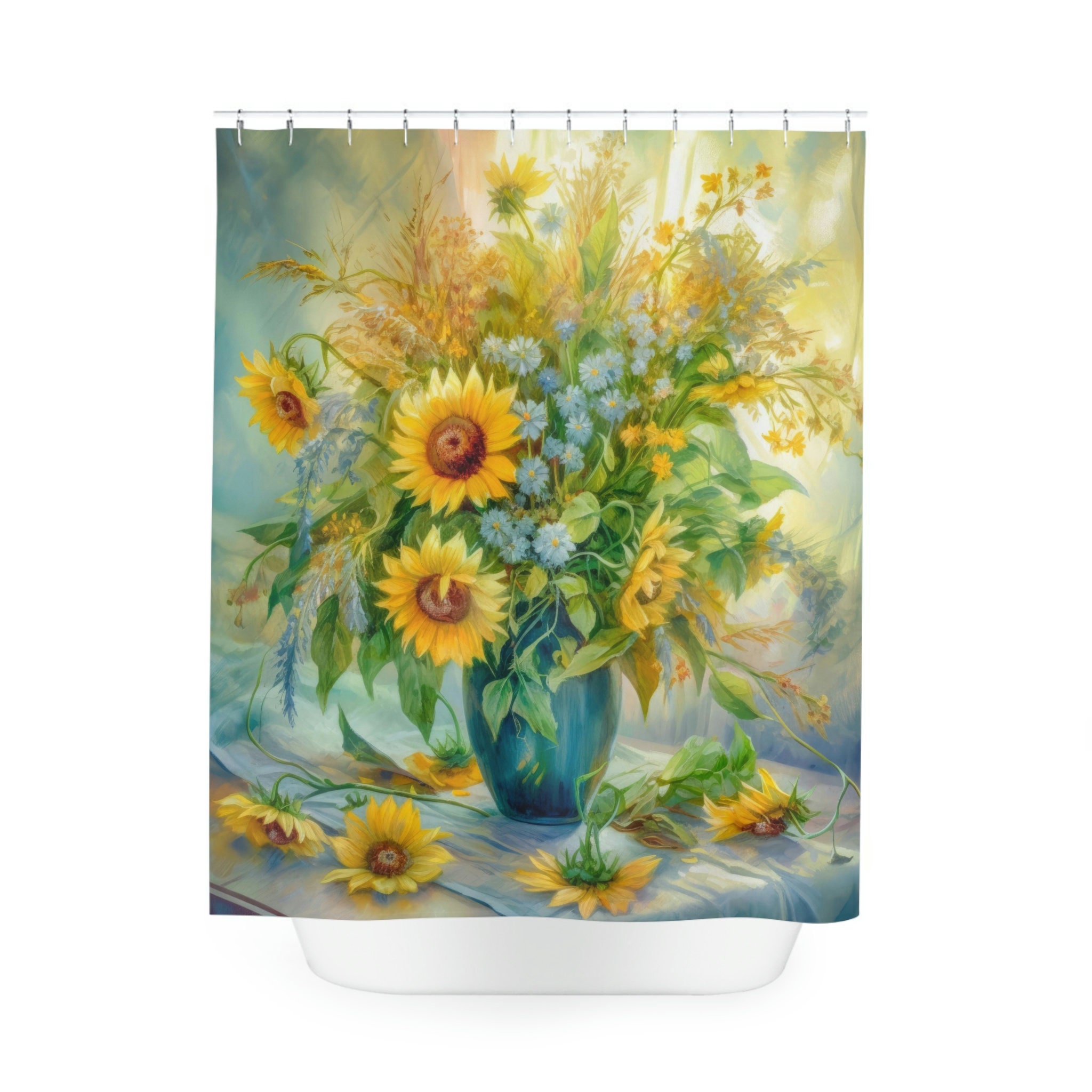 Charming Outdoor Bouquet Kansas State Flower Sunflower Shower Curtain for a Cozy Bathroom Decor