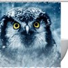 Charming Owl Bird Winter Snow Shower Curtain for a Playful and Wintery Bathroom Decor