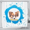 Charming Papillon Dog Print Bathroom Shower Curtain